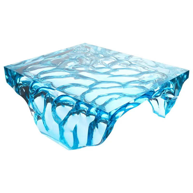 

Transparent living room household resin table light luxury simple modern high-end art water ripple square table