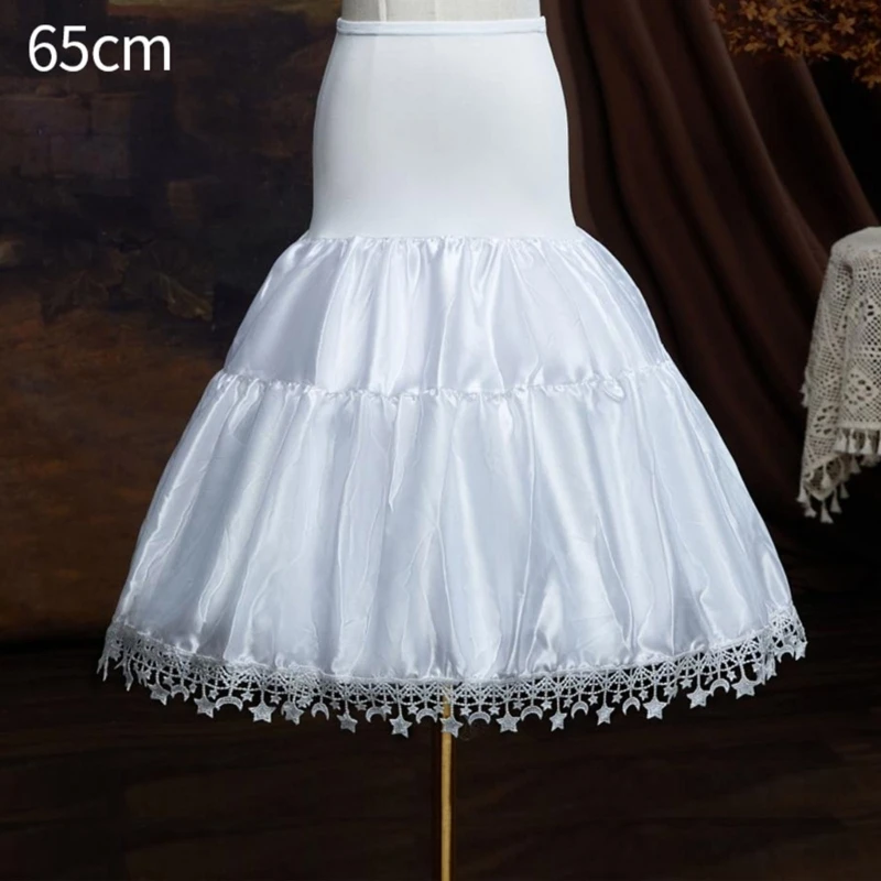 Women Moon Star Decors Lovely Skirt Gorgeous Fishbone Support Adjustable Daily Violence Support Mid-length Underskirt