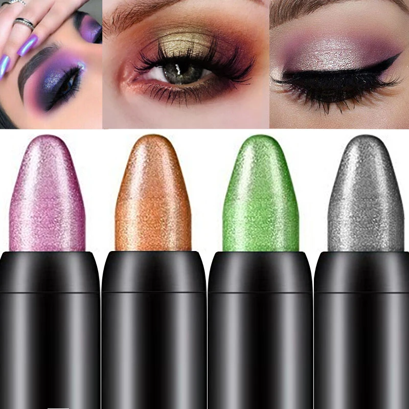 15 Farben Perl glanz Lidschatten Bleistift wasserdicht langlebigen Glitzer Schimmer Lidschatten Stift Eyeliner Stick Augen Make-up-Tools