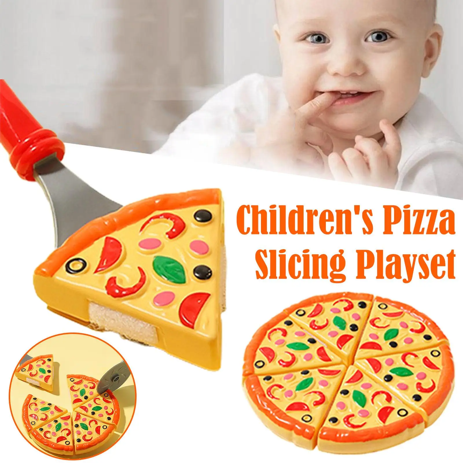 New Kids Pizza Cutting Toy Simulation Plastic Pizza Dinette Child Toy Kitchen Pretend Play Food Cooking Kitchen Toys for Kids