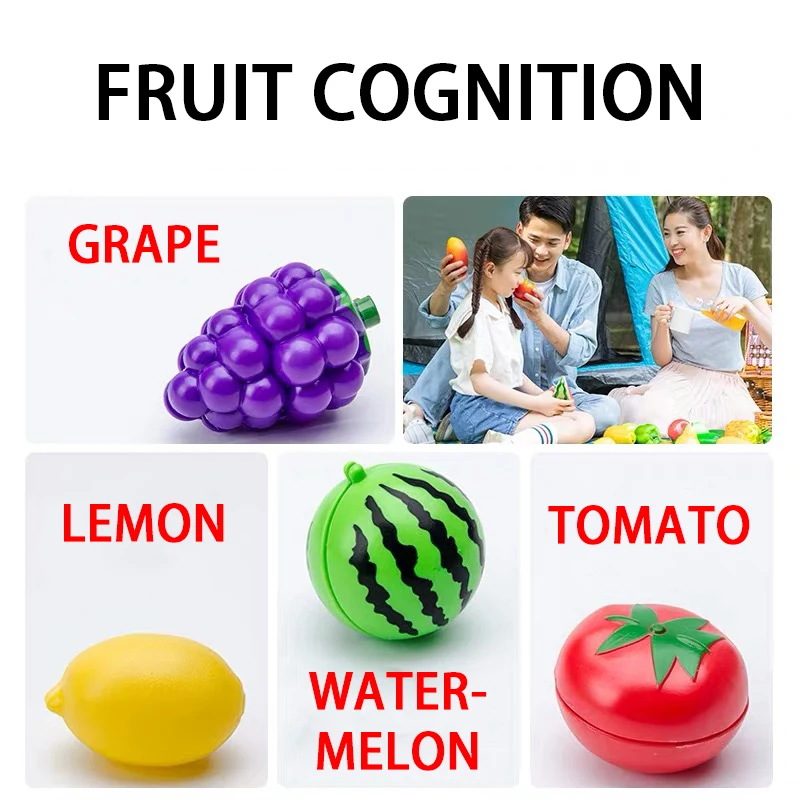 Educational Toy Plastic Kitchen Toy Set Cut Fruit and Vegetable Food Play House Simulation Toys Early Education Girls Boys Gifts