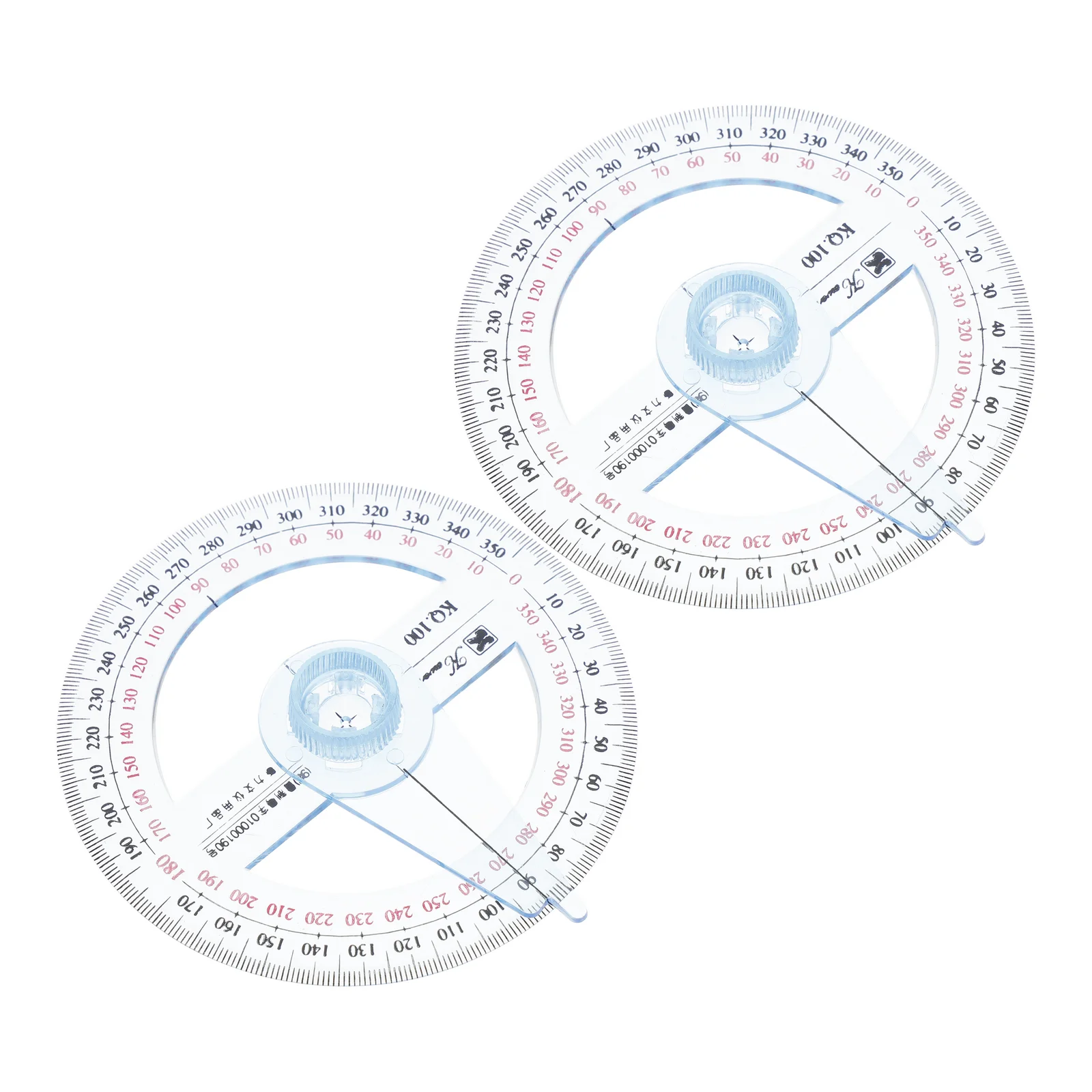 2 Stuks Roterende Gradenboog Cirkel Stencil Digitale Goniasmometer Multifunctionele 360 Graden