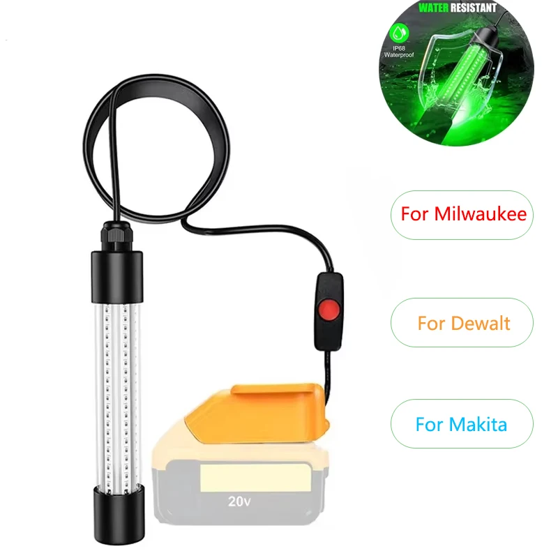

Super bright fishing light, trapping light, IP68 waterproof, night fishing tool suitable for Makita/Dewalt/Milwaukee18V battery