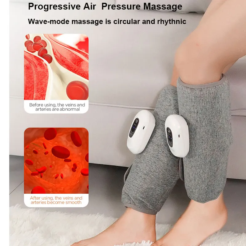 JianYouCare Portable 360° Air Pressure Calf Massage Hot Compress foot Muscle Blood Circulation Relief fatigue Presotherapy tool