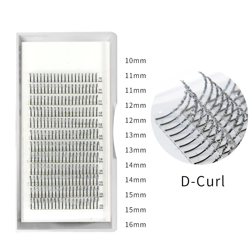 Srebrne Diamentowe Rzęsy Wróżki Błyszczące 240 szt. Halloween Boże Narodzenie Randka Impreza Makijaż Przedłużanie Rzęs Rzęsy Wróżki z Efektem Różdżki