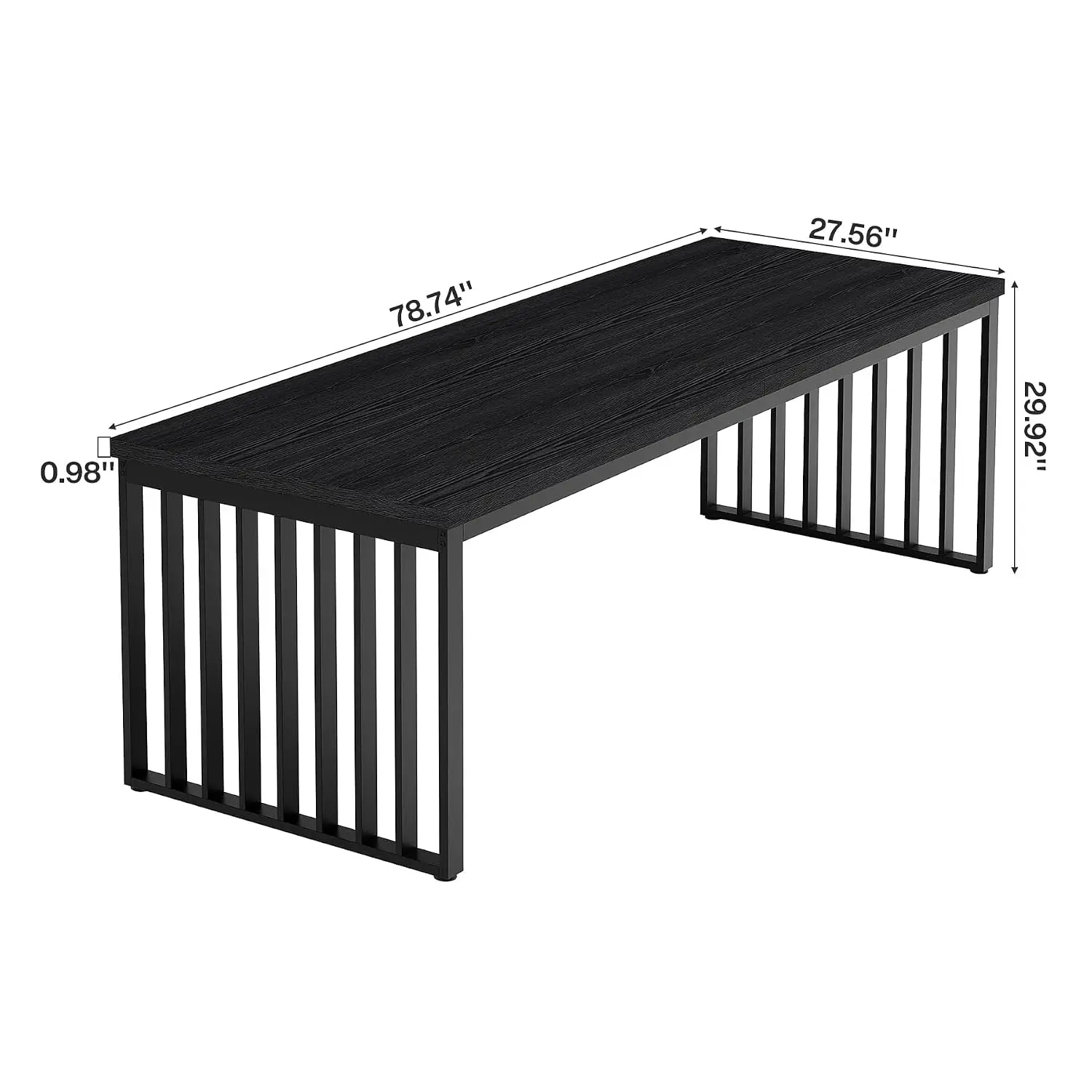 2-Person Computer Desk Metal Legs, Double Writing Table Spacious Industrial Wooden Office Study Workstation Home, Customized