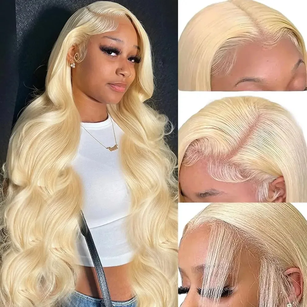 613 Lace Front Wig Human Pre Plucked Hair Honey Blonde Body Wave Human Hair 13x4 13x6 HD Lace Frontal Wigs For Women 32 38 Inch