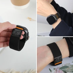 Parachute Nylon Strap For Apple Watch ultra 2 band 49mm 44mm 46mm 42mm 40mm 45mm 41 Elastic Bracelet IWatch Series 10 9 8 7 6 SE