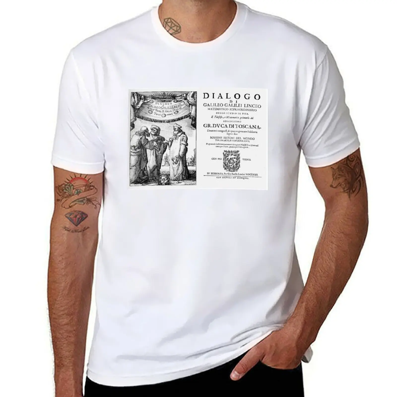 Galileo Galilei diálogo profesor de ciencias espacial astronomía camiseta hombre camisetas algodón hombre camiseta diseñador camiseta