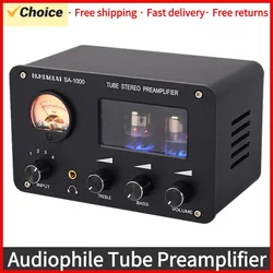 SA-1000 Audiophile Tube Preamplifier Audio HiFi Electric Tube Amplifier 4 Inputs 2 Outputs Audio Interfaces Lossless Switching