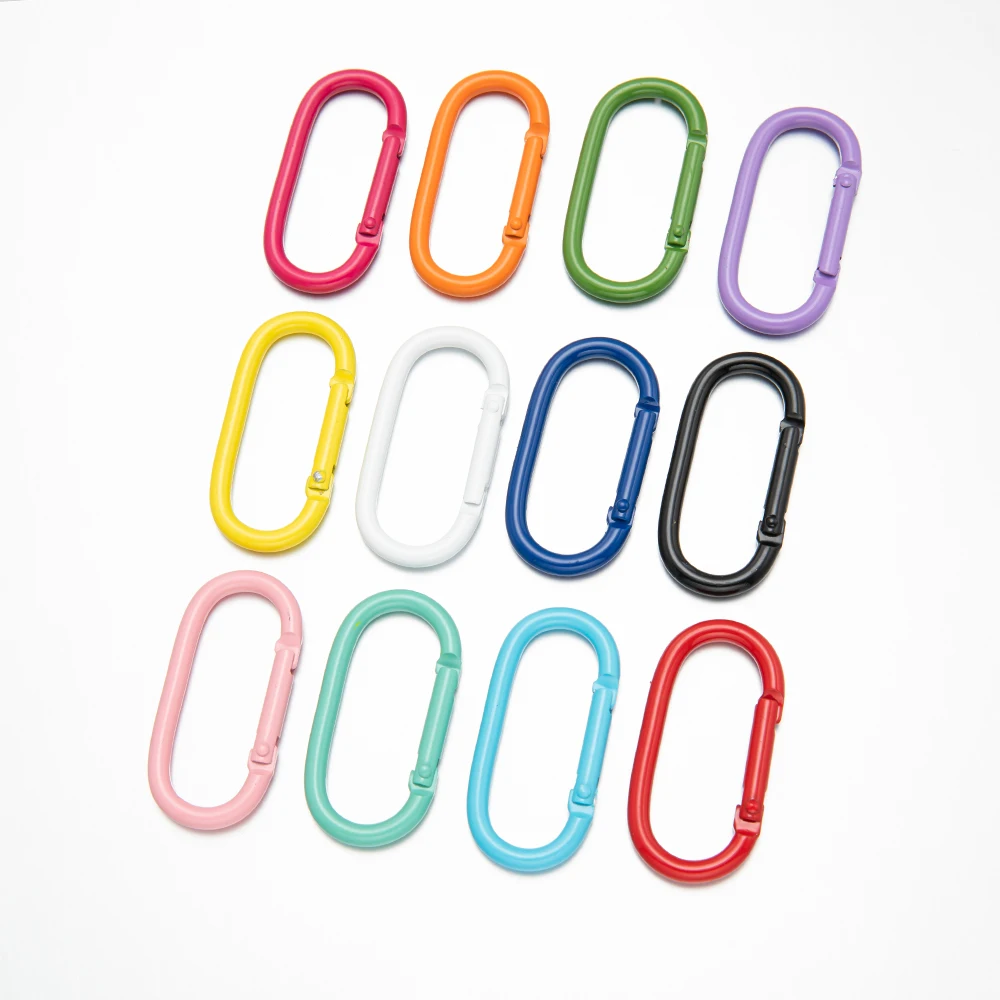 5Pc Metal Oval Spring Clasps Carabiner Keychain Buckle Dog Chain Connector DIY Jewelry Making Accessories Bags Snap Clip Pendant