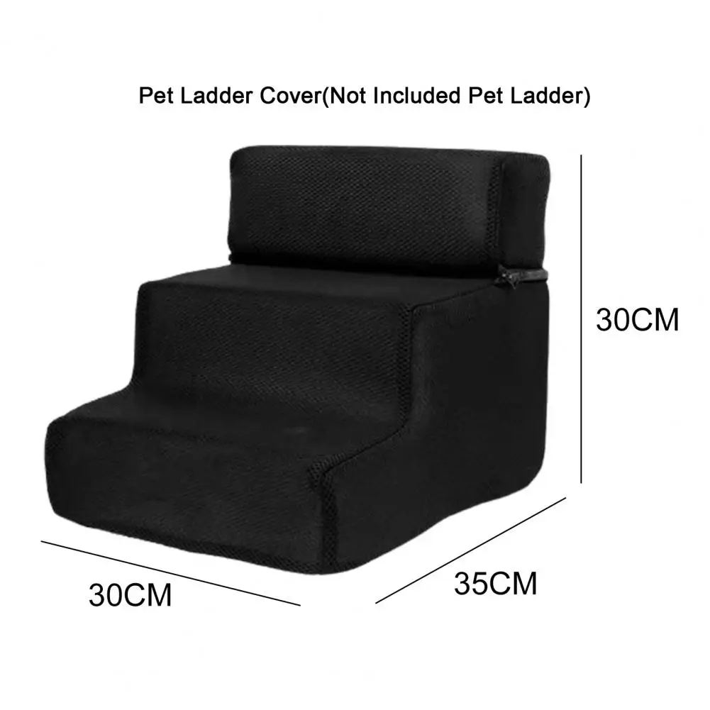 Pet Ladder Cover 3 Steps Stairs Climbing Ladder Case Anti-slip Detachable Faux Leather Dogs Bed Stairs for Small Dog Cat Pet