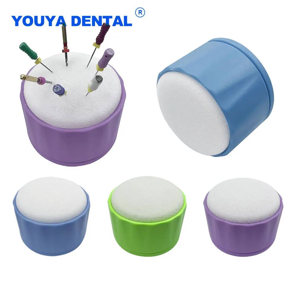 

1pcs Round Dental Root Canal File Cleaning Endo Stand Holder With Sponge File Drills Block Dentist Endodontics Autoclavable