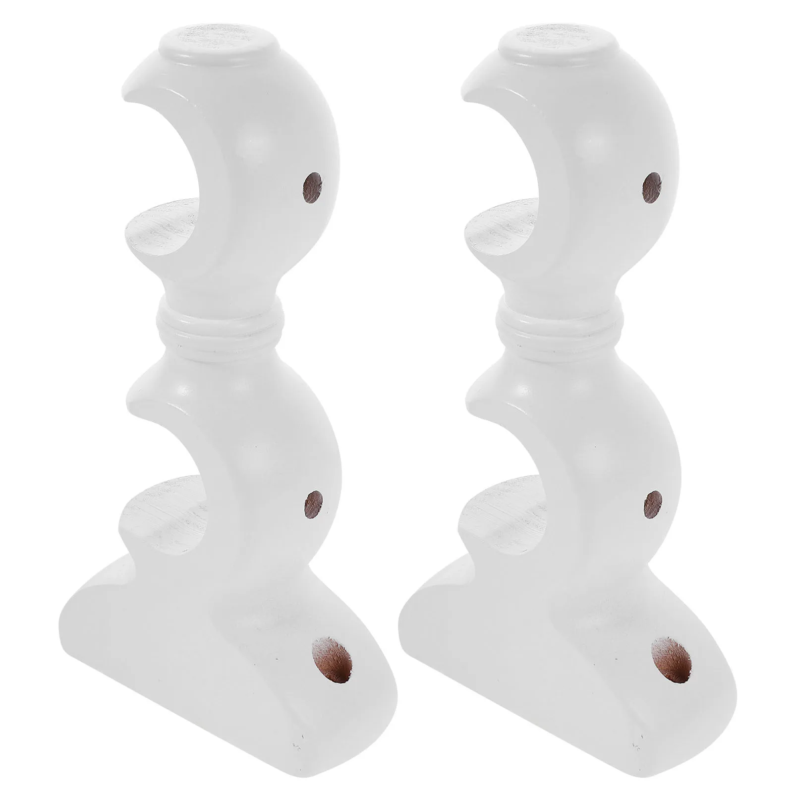 

2Pcs Wooden Curtain Rod Brackets Natural Texture Wall Mounted Poles Holders for Living Room Kitchen Bathroom Curtain Wall Hooks