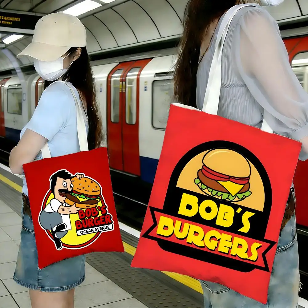 Series Animation Bob's Burgers Storage Bags Shopping Bags Series Print Bags Lightweight Shoulder Bag For Daily Use