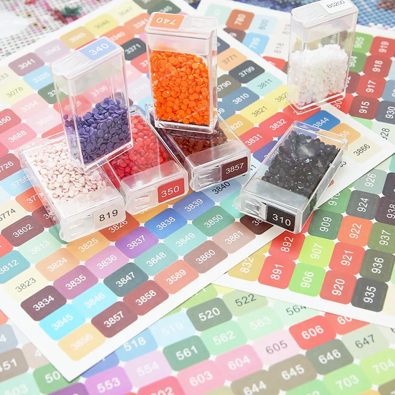 HOMFUN Diamond Painting DMC Colors Number Label Stickers For Storage Box Mosaic Beads Organizer Bottle Tool Cross Stitch Mark