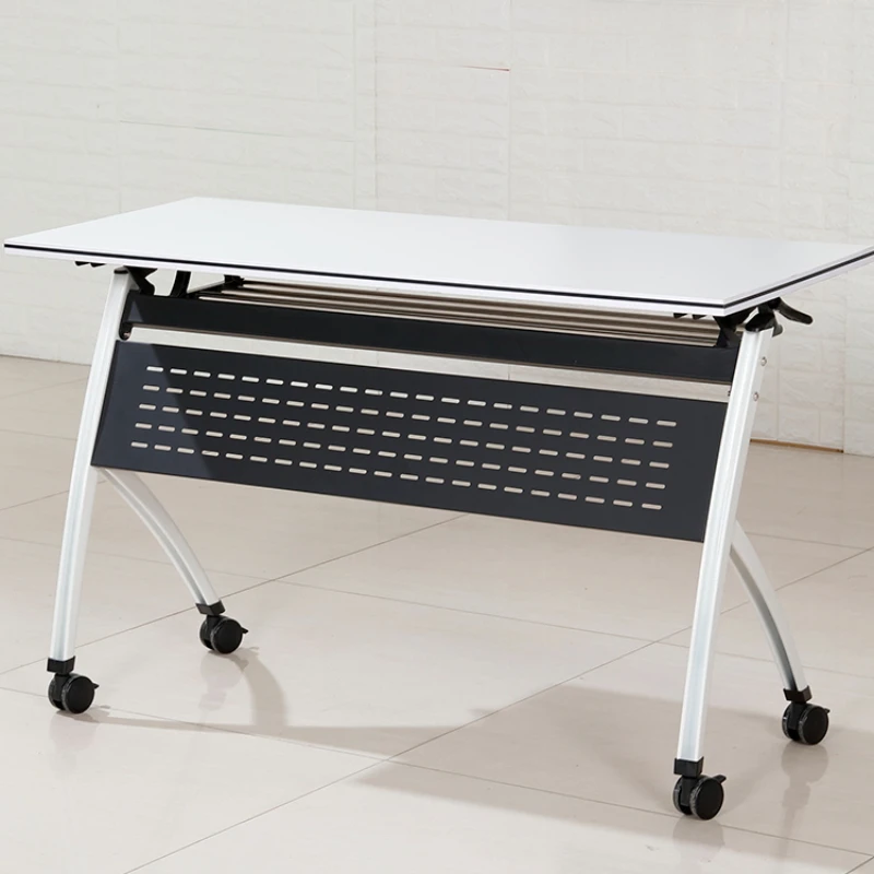 Side flipping mobile training desks and chairs can be freely combined, folded, and office can be assembled with flip boards