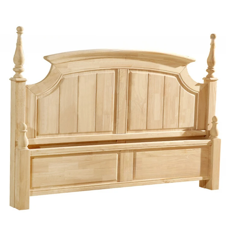 American country oak bed 1.8m solid wood double bed, white embryo single bed, marriage bed,end semi-finished product