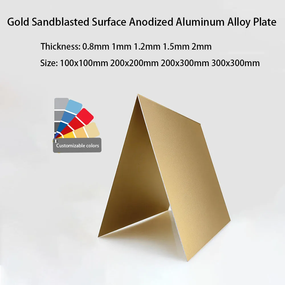 

Gold Sandblasted Surface Anodized Aluminum Alloy Plate 5052 Aluminum Sheet 100x100 200x200 200x300 300x300mm Thick 0.8-2mm