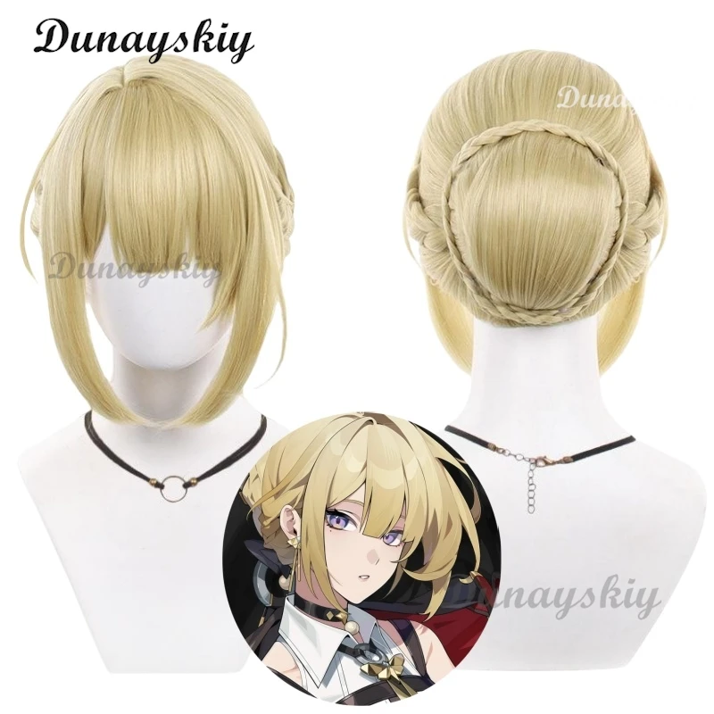 

Evelyn Chevalier Cosplay Wig Zenless Zone Zero Blonde Hair Bun Stars of Lyra Halloween Party Women Girls Props Carnival