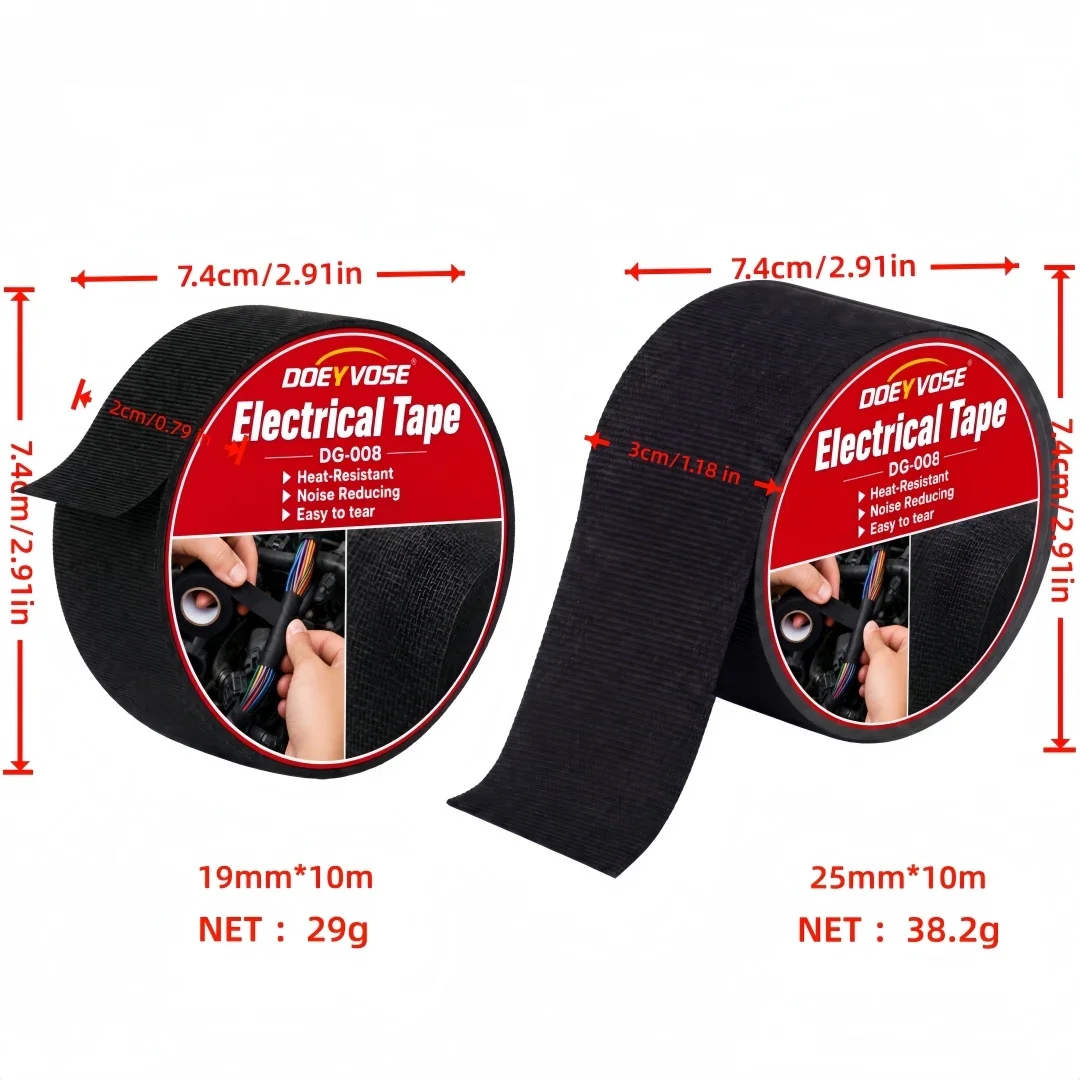 High Temp Electrical Fabric Tape Tear Resistant Flame Retardant Car Engine Wiring Harness Repair Tape