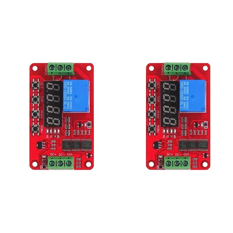 2X DC 12V 1 Channel Relay Module FRM01 Multifunction Relay Loop Delay Timer Switch Self-Locking Timing Board-ABIU