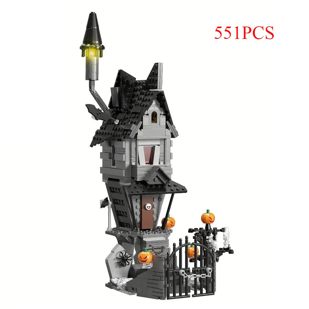 

Halloween Haunted House Building Set Halloween Building Blocks Set Toy Kit for Movie Fans Friends Kids Gifts,551PCS