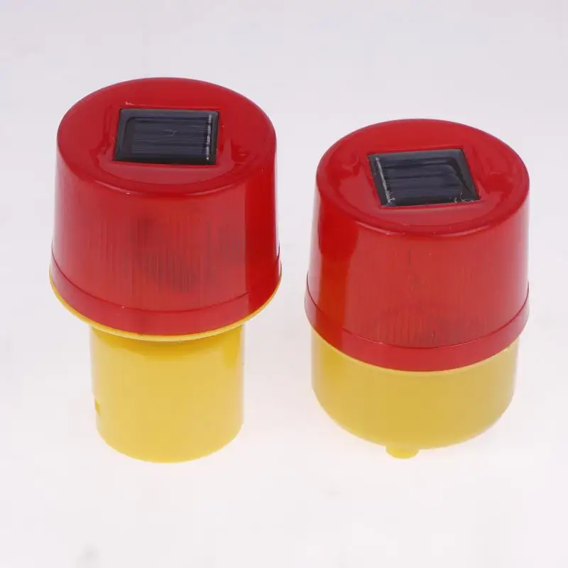 1 Piece Solar Traffic Tower Crane Warning Light Solar LED Emergency Light LED Bulb Lamp Construction Site Harbor Road Alarm Lamp