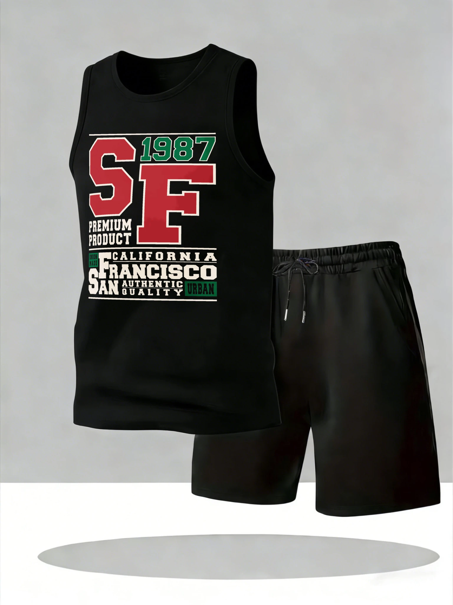 

Men's Tank Top Sets 2026 Summer Quick drying men's tracksuit sweatshirt set crewneck Breathable beach oversize sports seaside