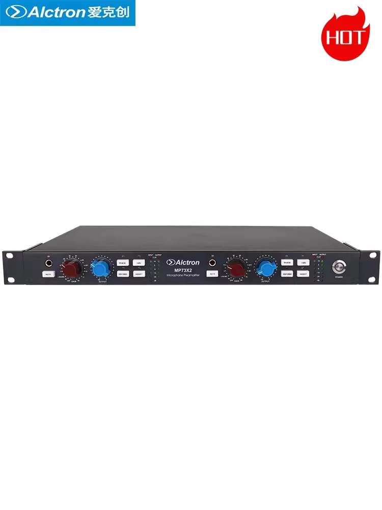 

Alctron MP73X2 professional dual channel mic amplifier for vocal recording,instrument and digital or analog sound resource sing