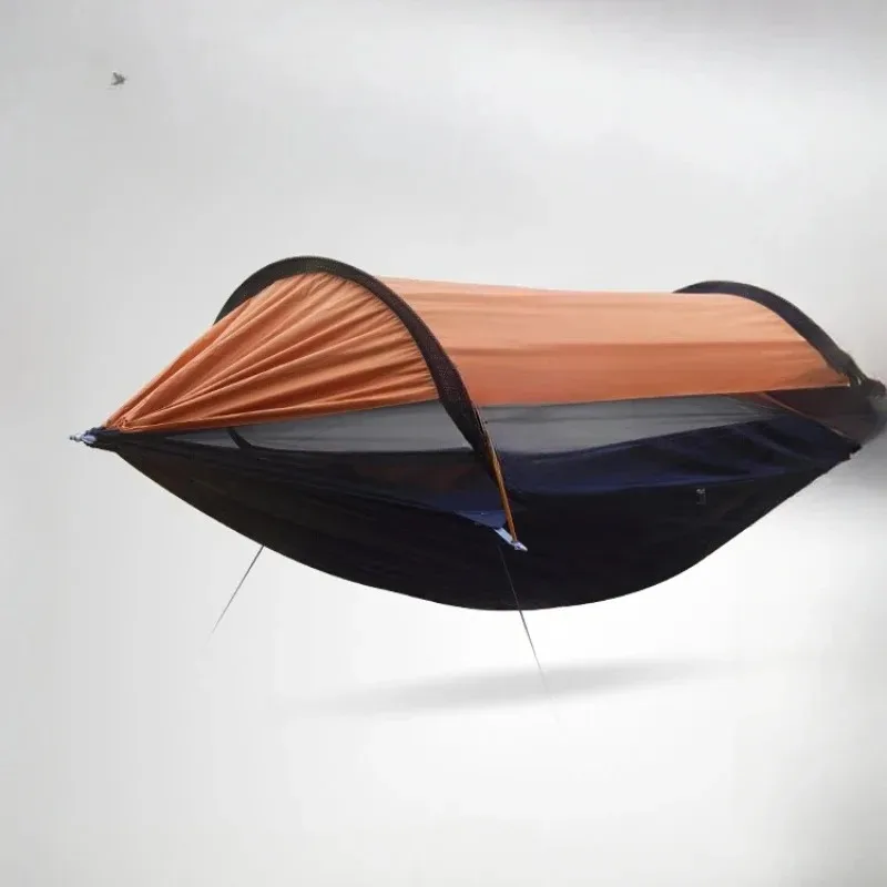 Hammock outdoor with mosquito net  sunscreen  sunshade anti-rollover double  self-    -mosquito swing