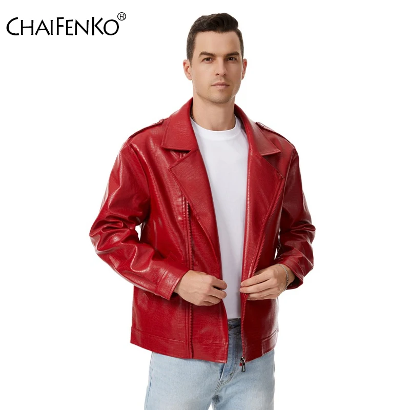 

Outdoors Simplicity Windproof Men Tops New Simplicity Retro Solid Coat Spring Autumn Fashion Comfort Lapel Leather Jacket Men
