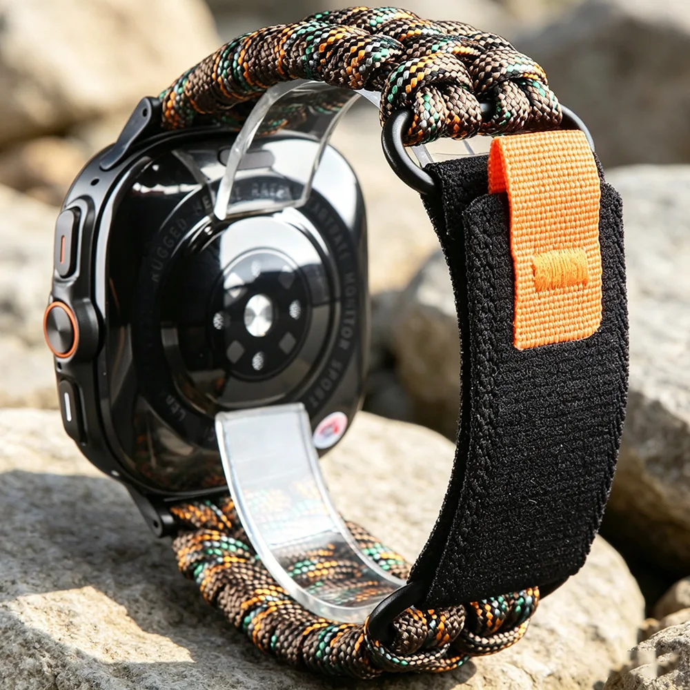 Atmungsaktives Outdoor-Armband für Samsung Galaxy Watch 8 9 Classic Ultra, Nylon-Seil-Armband, Galaxy 40 mm, 44 mm, 46 mm, 47 mm Band