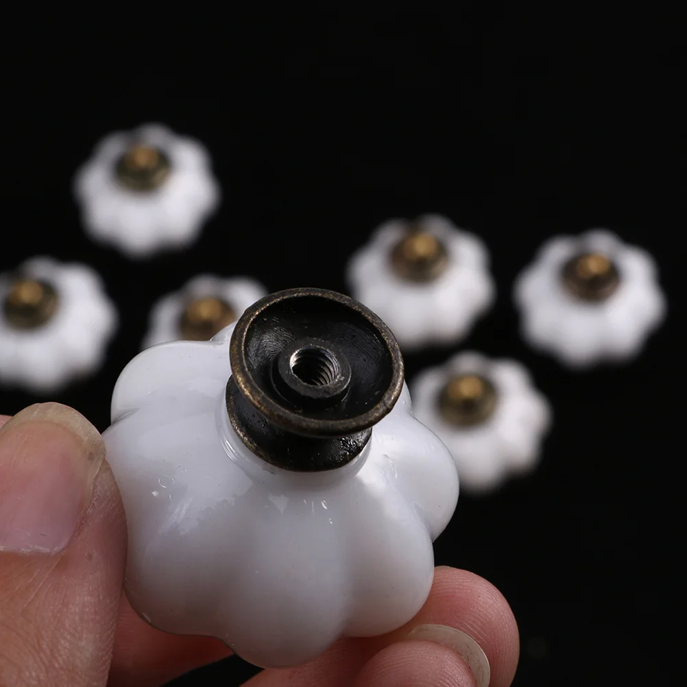 

12pcs Ceramic Cabinet Knobs Black Drawer Pull Handles Fashion Shaped Durable Kitchen Wardrobe Furniture Hardware