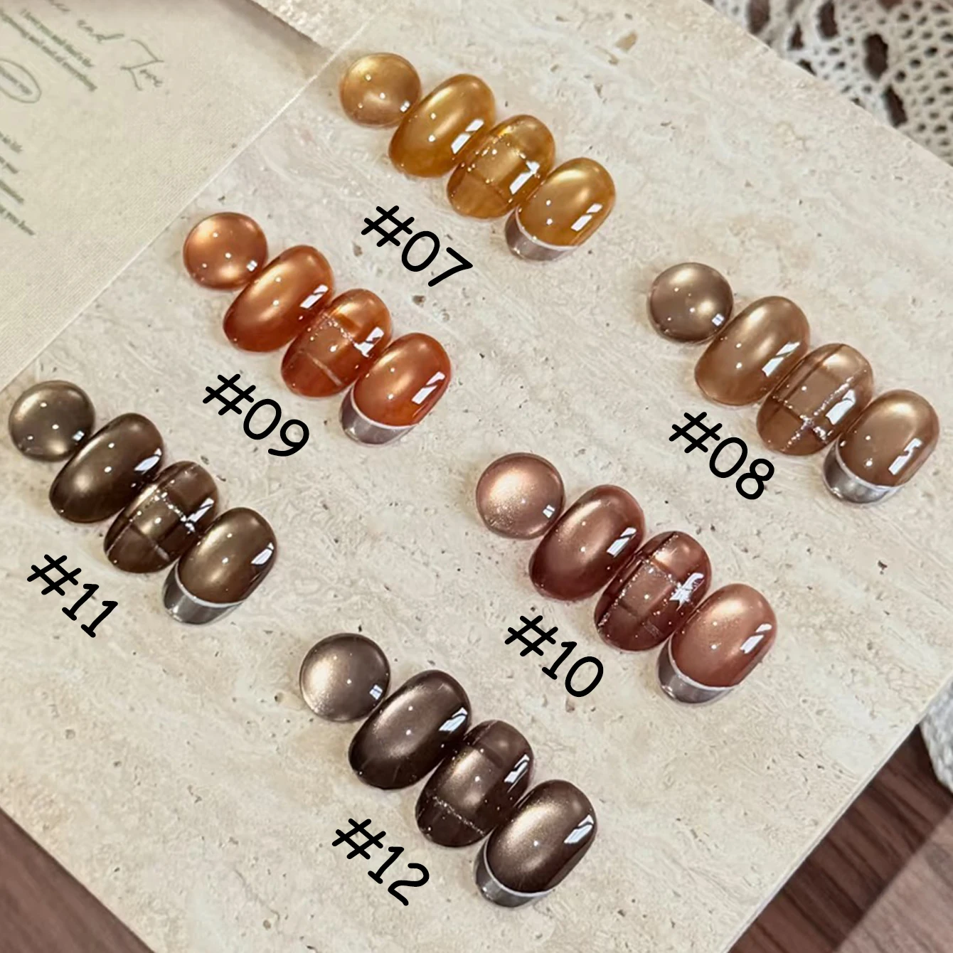 1 قطعة TC ميلاد تبييض الغروب جمع الزجاج حبة القط العين هلام مسمار البولندية 2025 جديد الخريف/الشتاء مسمار الفن نقع قبالة UV/LED