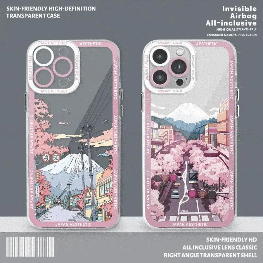 Sakura Street Japan Case for Realme C55 C67 C53 C35 C33 C31 C30 C25 C21y C20 C21 C15 C12 7 8 9 Pro Plus 7i 8i 9i 7 Pro Clear