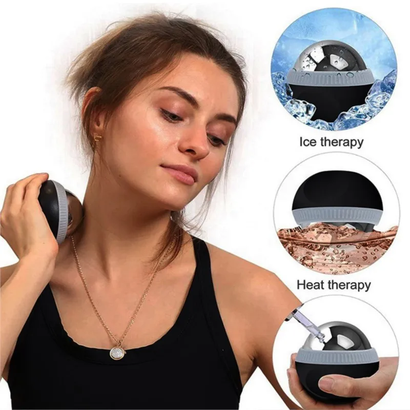 

Stainless steel massage ball, handheld ice pack ball, fitness cold and hot therapy massage ball, 70mm therapeutic ball
