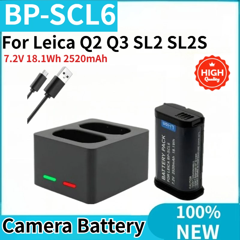 

High Quality BP-SCL6 7.2V 18.1Wh 2520mAh Camera Battery for Leica Q2 Q3 SL2 SL2S Brand New Replacement Battery