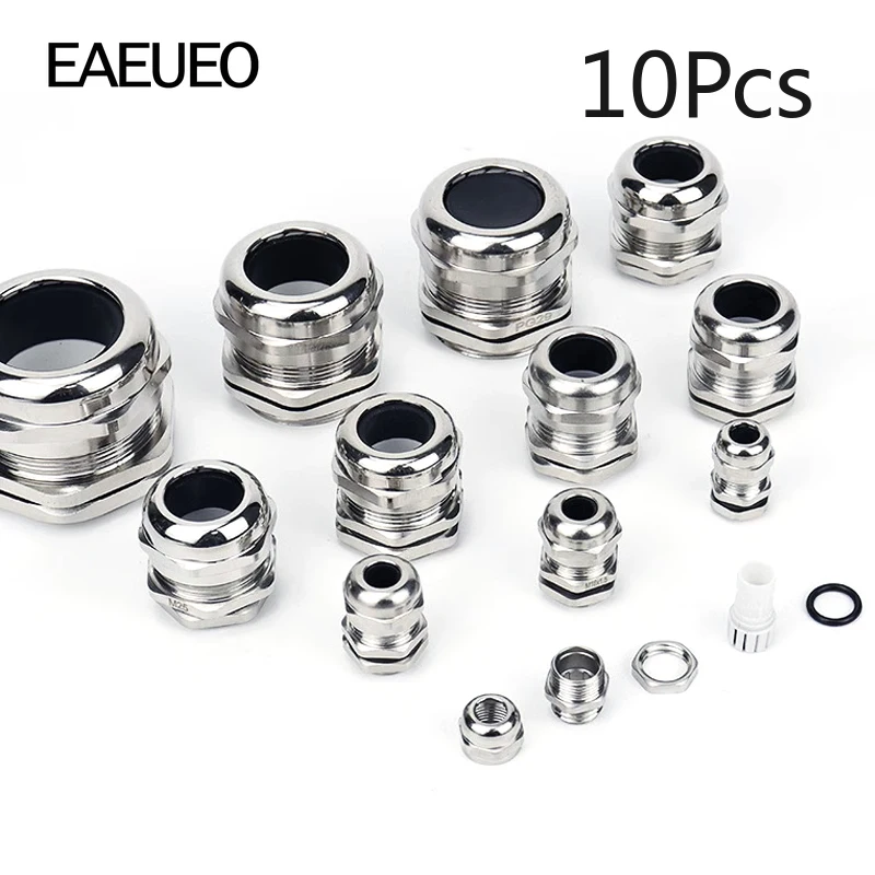 

Copper Nickel Plating IP68 Waterproof Cable Glands Connector Wire Glands For 3-44mm Cable M PG Cable Glands PG7 PG9-PG21 M8 M10