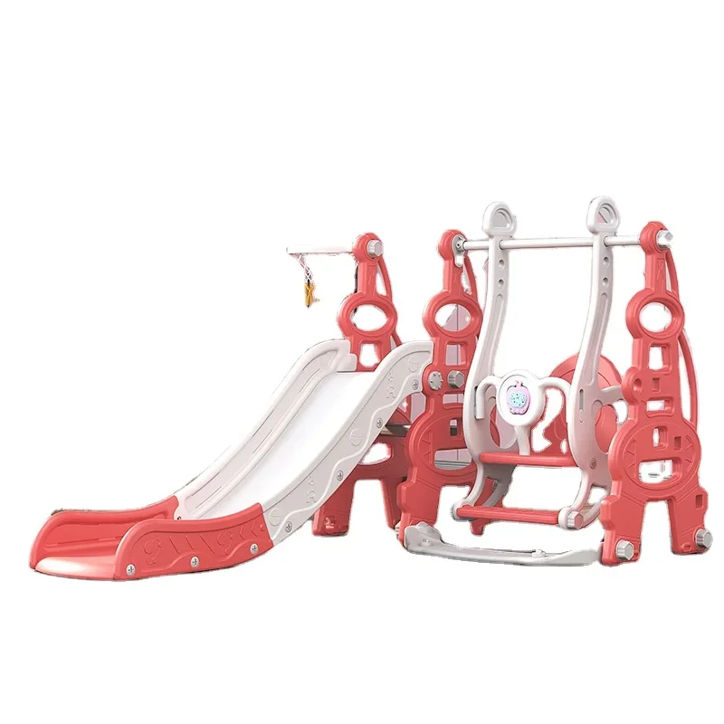 Children Plastic Swing Slide Toys Indoor Playground 4 In 1 Baby Slide Swing Set Plastic Slide Indoor Playroom.