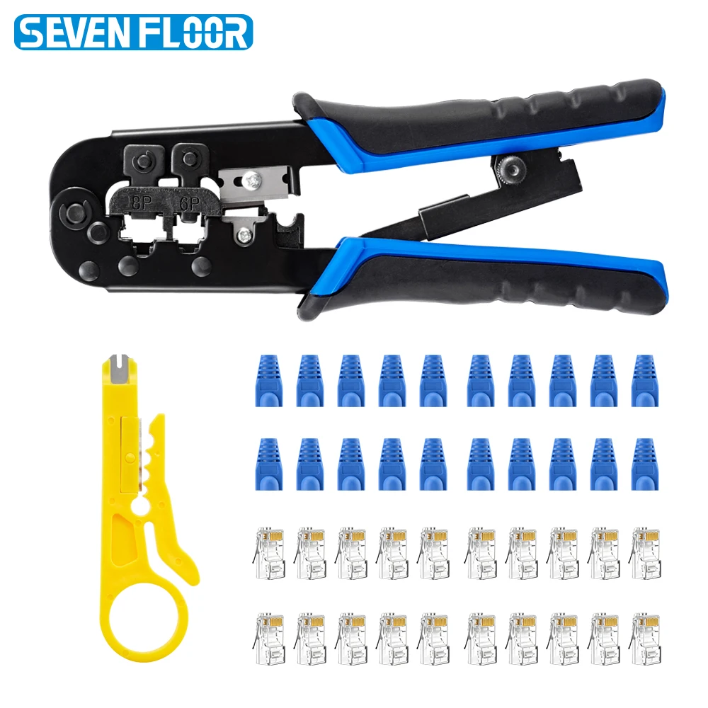 Network RJ45 Crimping Tool RJ11 RJ12 Ethernet LAN Cable Crimper Stripper Cutter Pliers Professional Multifunctional Kit