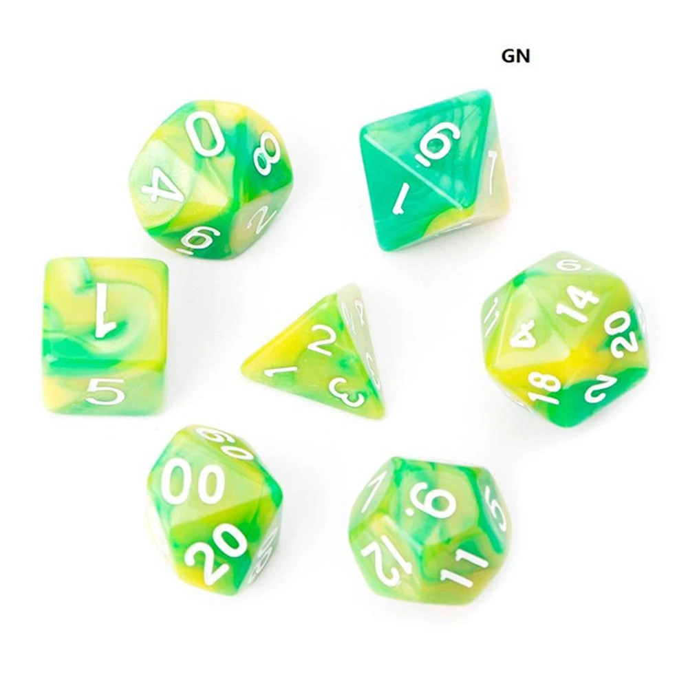 

Игрушки для взрослых D4 D6 D8 D10 D12 D20 7 шт./компл. Игры для ролевых игр DnD Разноцветные игральные кости Акриловые игральные кости Двухцветные многогранные игральные кости