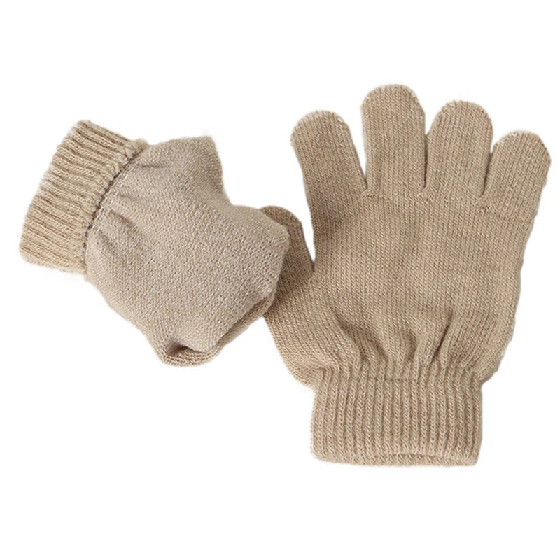 3 pezzi inverno bambino cappello sciarpa guanti set tinta unita bambino cofano carino pompon cappelli lavorati a maglia accessori caldi per bambini all'aperto 1-5 anni