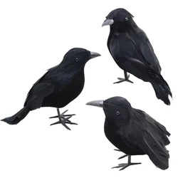 Realistic Artificial Crows Party Ornament Halloween Decorations 2024 Halloween Party Props Horror Crow Decoration