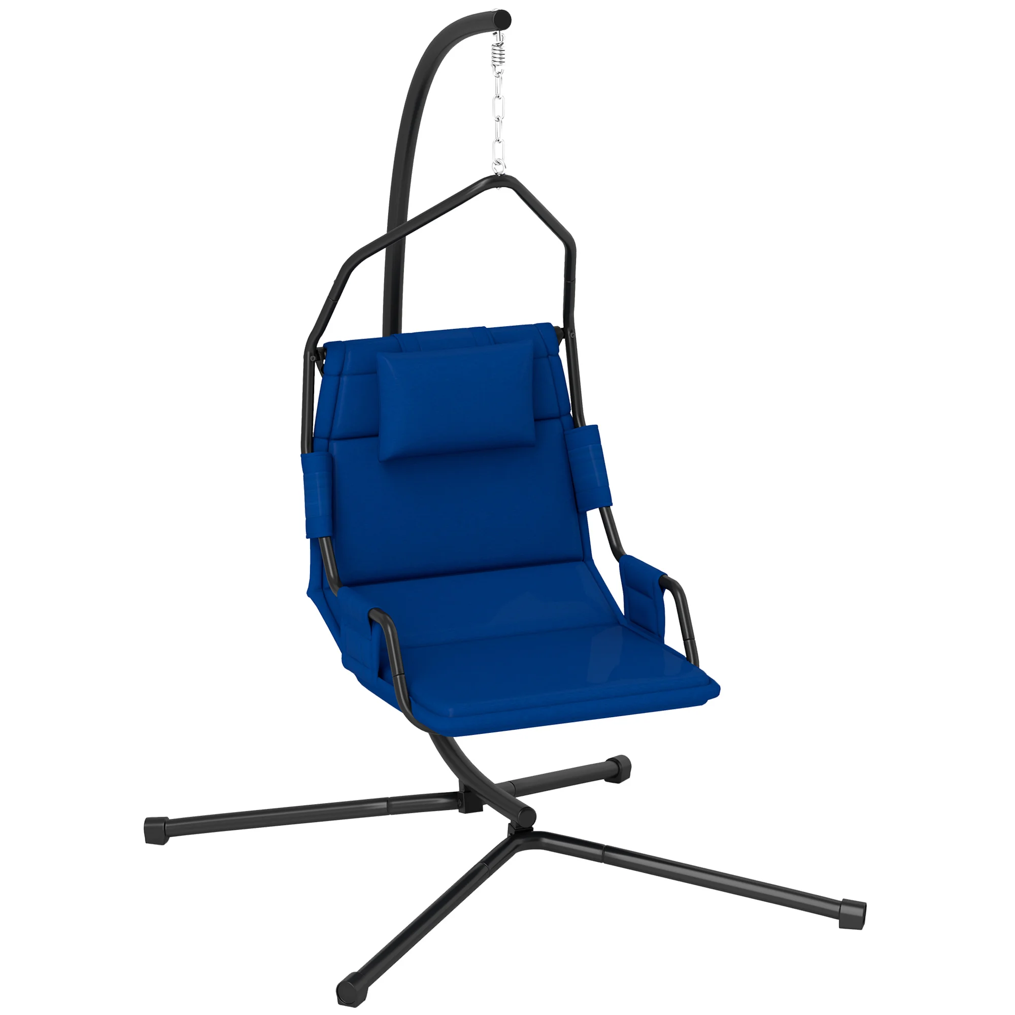 Hanging Hammock Swing Chair with PA Coating Cushion, Dark Blue
