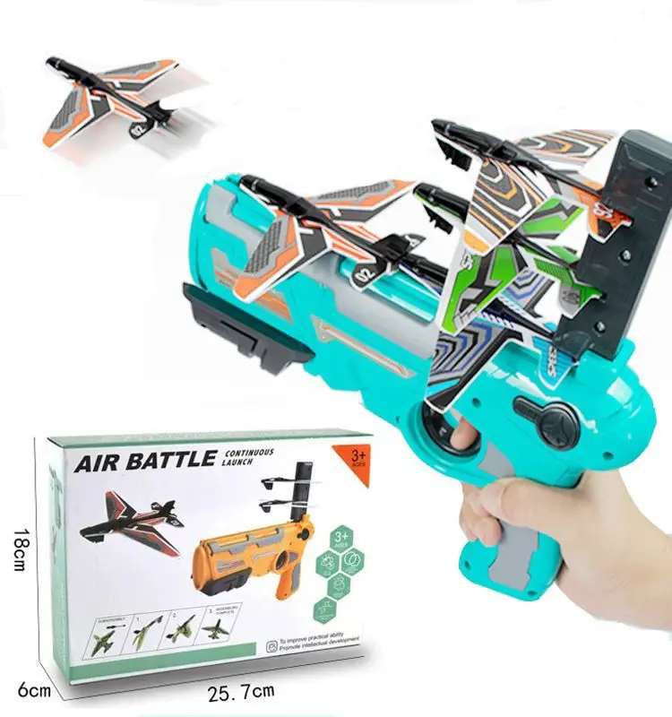 

Foam airplane hand-thrown children's catapult aircraft glider launcher one key launch Netflix outdoor toys