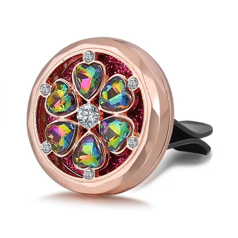 Refillable Car Air Freshener Smell Perfume Diffuser Clip Auto Vent Essential Oil Stainless Steel Locket Interior Accessories