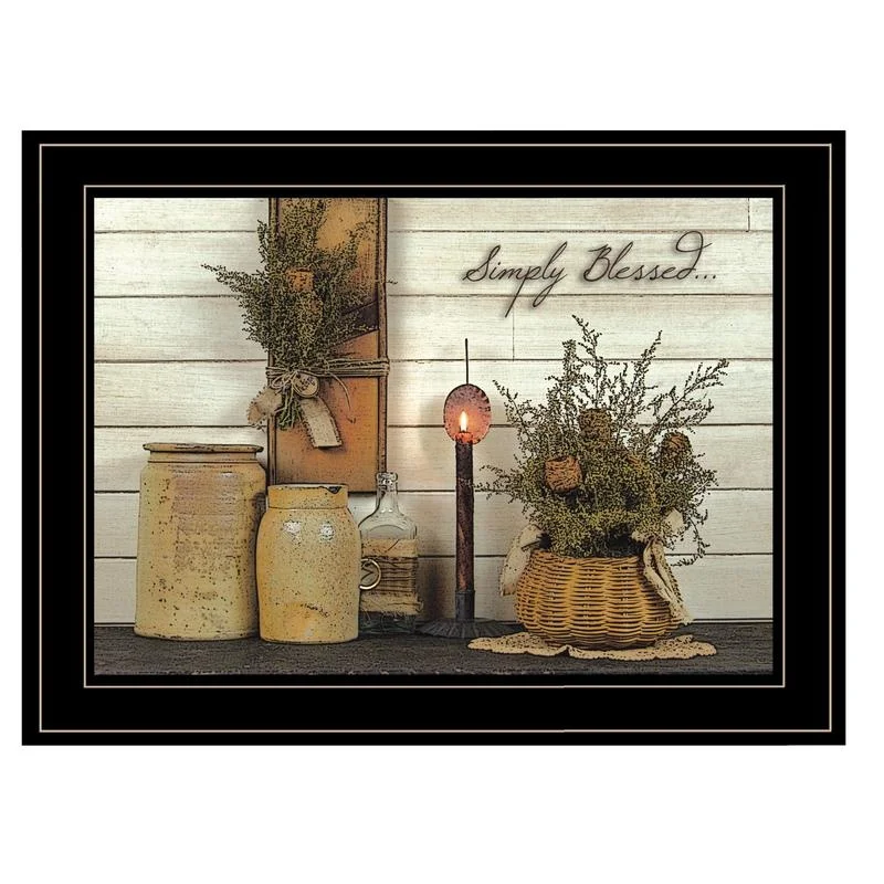 

Simply Blessed Framed Wall Art by Susan Boyer – Modern Home Decor for Living Room Bedroom Farmhouse Style