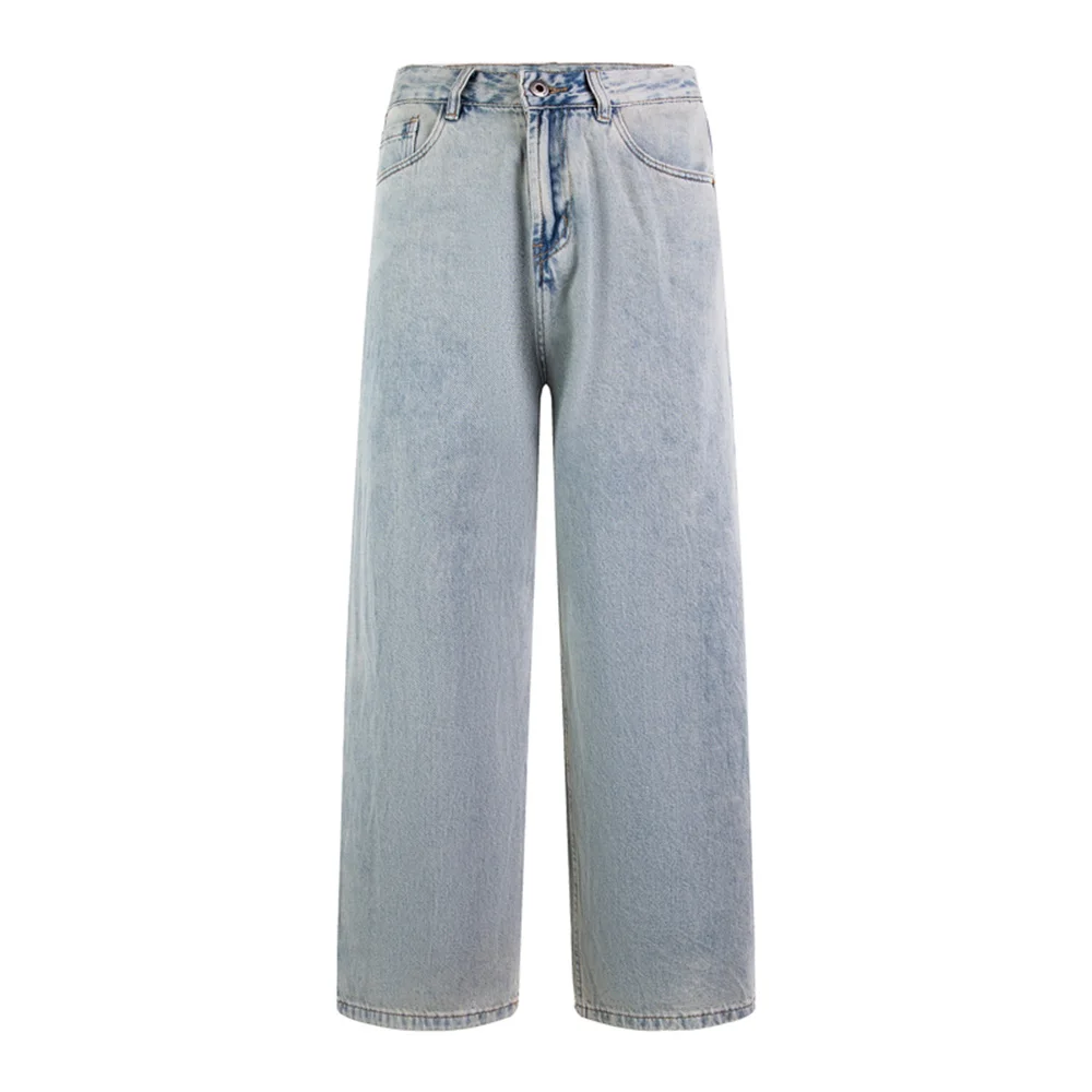 Uomo 2025 Nuovi jeans larghi di alta qualità Moda coreana Pantaloni jeans traspiranti ad asciugatura rapida Pantaloni a gamba larga retrò americani da uomo