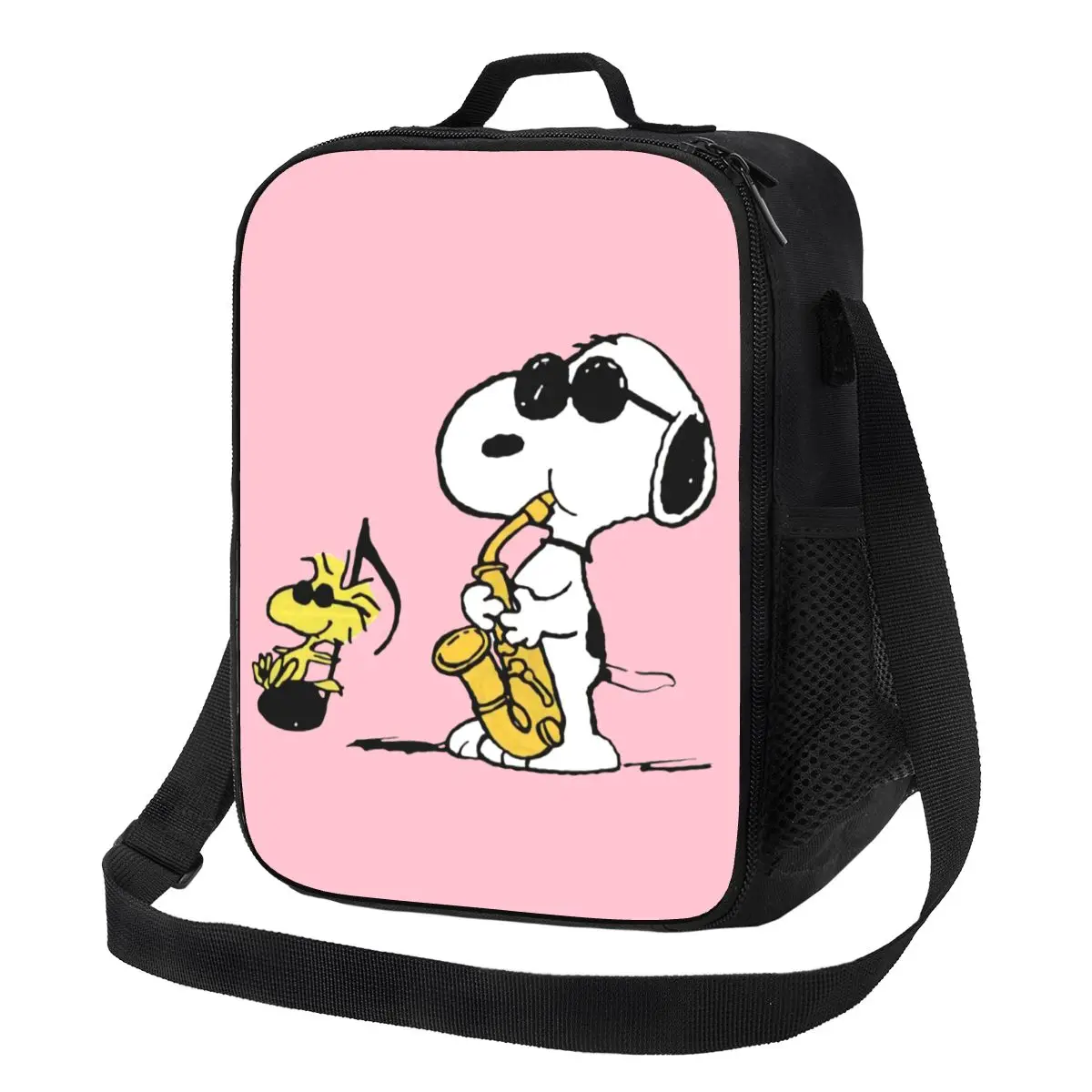 

Изолированные сумки для обедов Custom S-snoopys Saxophone Music для школы и офиса, герметичные термосумки-холодильники для женщин и мужчин